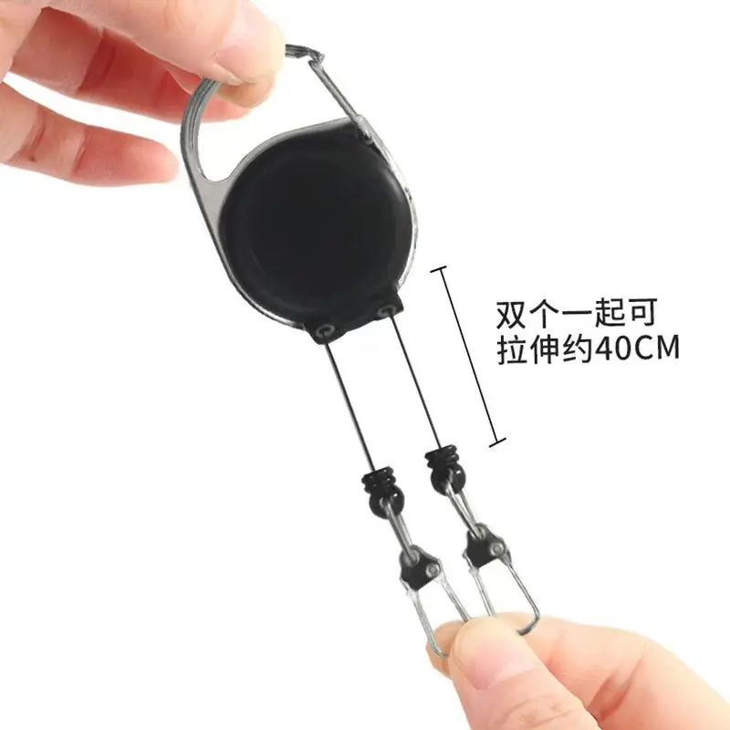 Retractable badge holder — chrome / plastic reel, MOQ 100