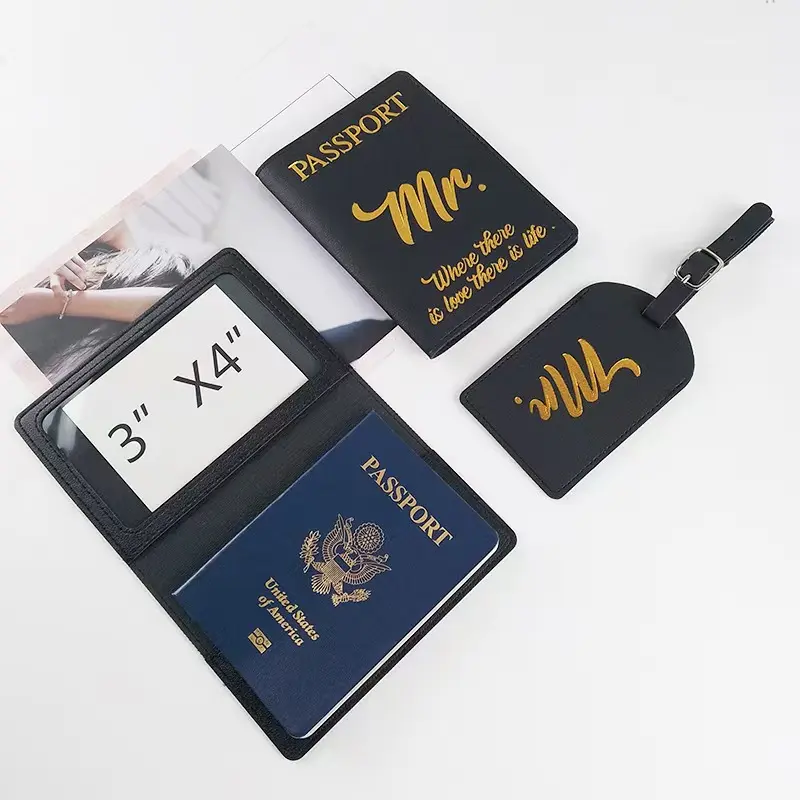 Custom card holder / travel ID holder — leather, PU, silicone options